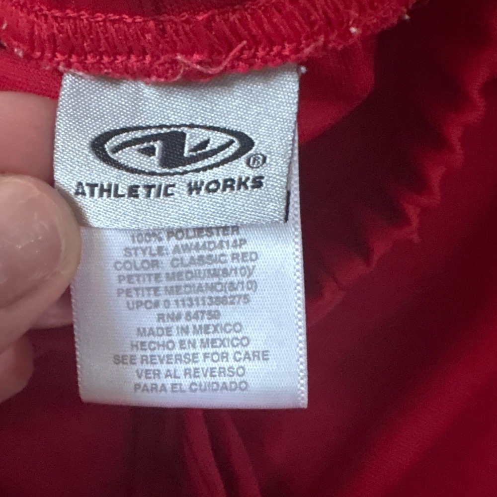 Athletic Works Track Pants Women Red Side Stripe Petite Medium 8/10 SIZE PM - Picture 5 of 6